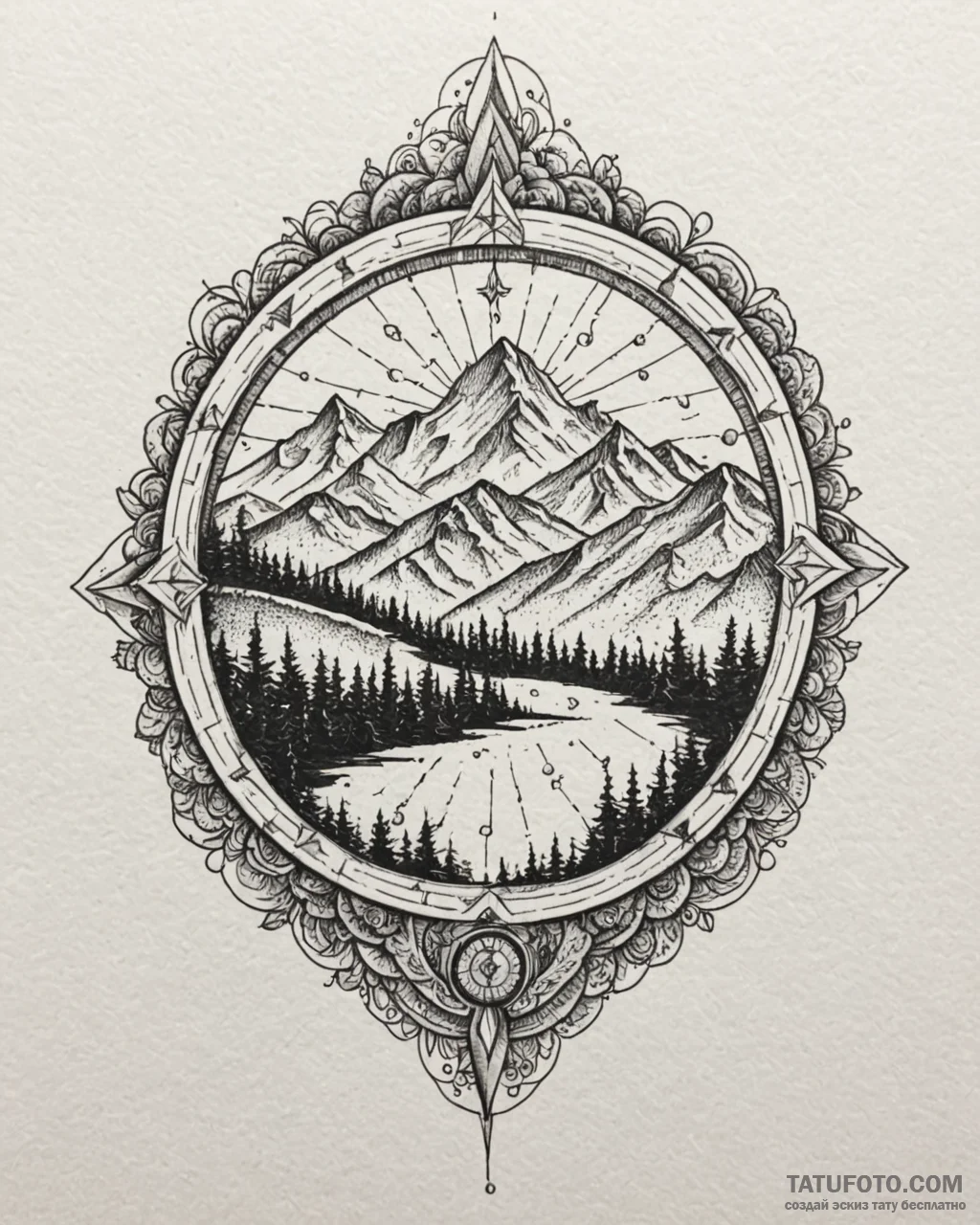 Tat tattoo sketch, traveler’s backpack with c... - эскиз тату (№1753388679_0, 24.07.2025 20:24) — Tatufoto.com
