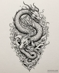 Tattoo sketch, po’s silhouette with mountain... - эскиз тату (№1753389708_0, 24.07.2025 20:41) — Tatufoto.com