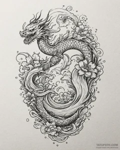 Tattoo sketch, dreamscape with floating citie... - эскиз тату (№1753395721_0, 24.07.2025 22:22) — Tatufoto.com