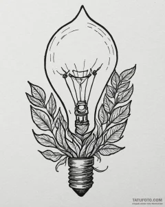 Tat tattoo sketch, entrepreneur’s lightbulb g... - эскиз тату (№1753396953_0, 24.07.2025 22:42) — Tatufoto.com
