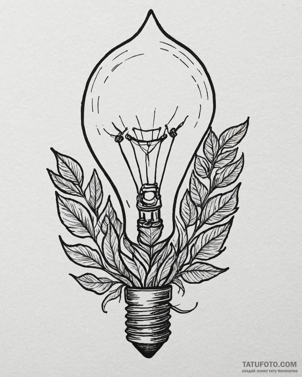 Tat tattoo sketch, entrepreneur’s lightbulb g... - эскиз тату (№1753396953_0, 24.07.2025 22:42) — Tatufoto.com