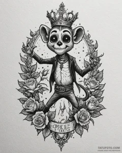 Eskizto, tattoo sketch, king julien silhouett... - эскиз тату (№1753397569_0, 24.07.2025 22:52) — Tatufoto.com