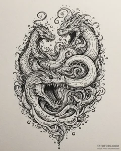 Tattoo sketch, sea monster forms of luca and... - эскиз тату (№1753397774_0, 24.07.2025 22:56) — Tatufoto.com