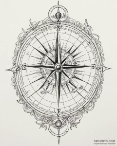 морские карты и компасы - эскиз тату (№1753398388_0, 24.07.2025 23:06) — Tatufoto.com