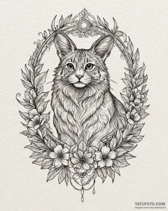 животные с цветочными узорами, tattoo sketch... - эскиз тату (№1753400028_0, 24.07.2025 23:33) — Tatufoto.com