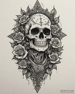 Tat tattoo sketch, la muerte with glowing eye... - эскиз тату (№1753400438_0, 24.07.2025 23:40) — Tatufoto.com