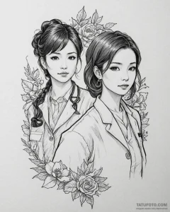 Tattoo sketch, doctor atsuko chiba and paprik... - эскиз тату (№1753401668_0, 25.07.2025 00:01) — Tatufoto.com