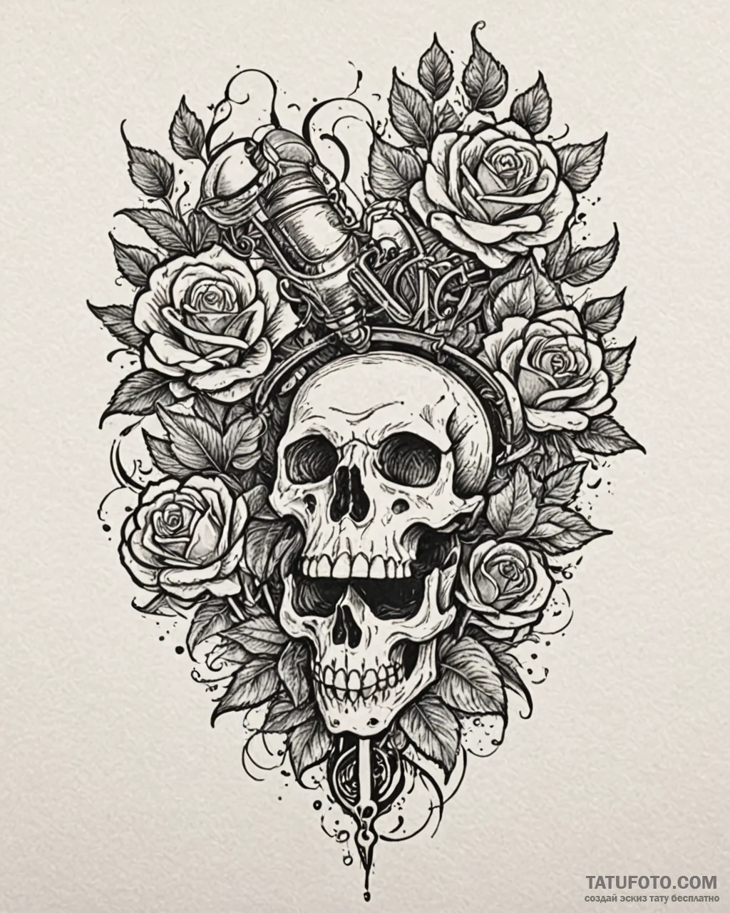 Tattoo sketch, old-fashioned microphone surro... - эскиз тату (№1753402282_0, 25.07.2025 00:11) — Tatufoto.com