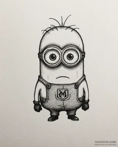 Tattoo sketch, minions silhouette with glowin... - эскиз тату (№1753405171_0, 25.07.2025 00:59) — Tatufoto.com