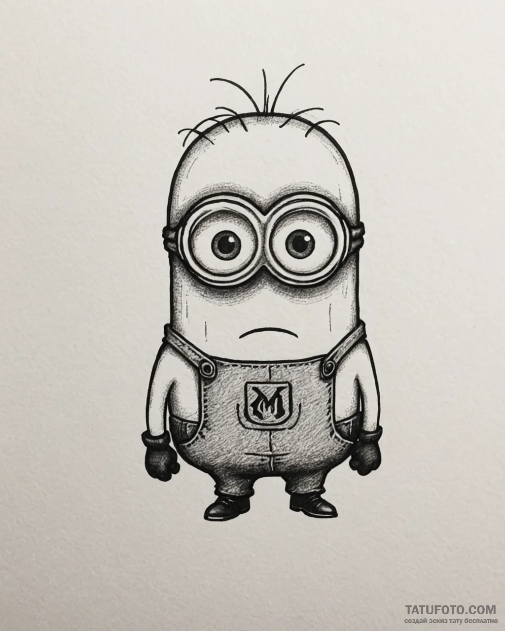 Tattoo sketch, minions silhouette with glowin... - эскиз тату (№1753405171_0, 25.07.2025 00:59) — Tatufoto.com