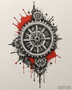 Eskizto, tattoo sketch, bigweld logo with gea... - эскиз тату (№1753405375_0, 25.07.2025 01:02) — Tatufoto.com