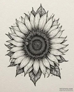 Tat tattoo sketch, lively honeybee collecting... - эскиз тату (№1753405580_0, 25.07.2025 01:06) — Tatufoto.com