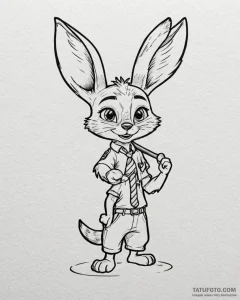 зверополис (zootopia, 2016), ink illustration... - эскиз тату (№1753405989_0, 25.07.2025 01:13) — Tatufoto.com