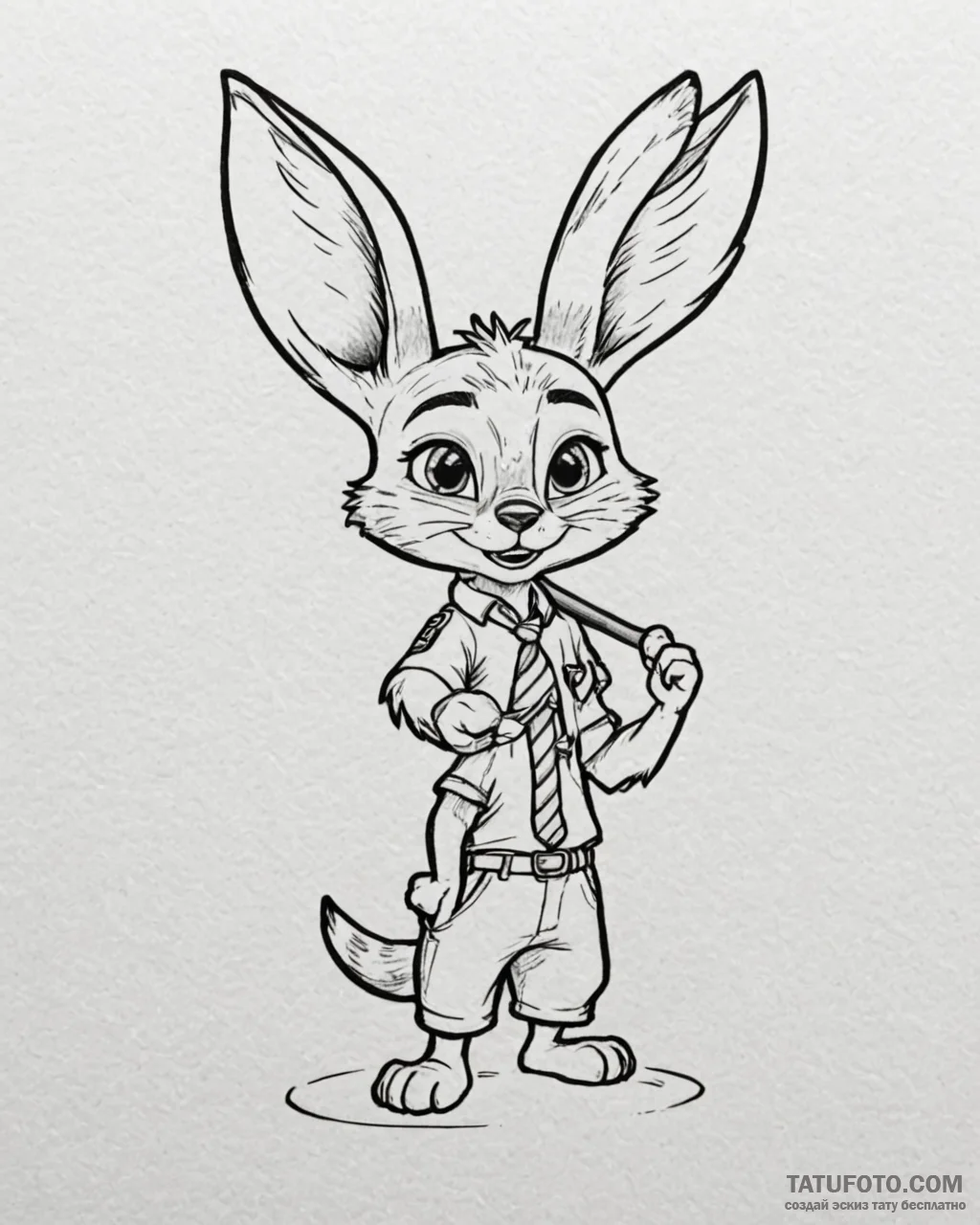 зверополис (zootopia, 2016), ink illustration... - эскиз тату (№1753405989_0, 25.07.2025 01:13) — Tatufoto.com