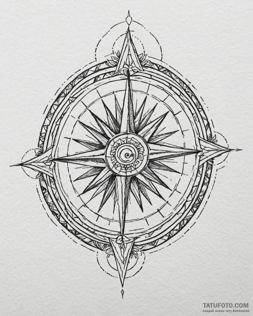 Tattoo sketch, earthsea compass rose with mag... - эскиз тату (№1753406194_0, 25.07.2025 01:16) — Tatufoto.com