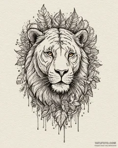 Tat tattoo sketch, animals of the jungle in a... - эскиз тату (№1753407016_0, 25.07.2025 01:30) — Tatufoto.com