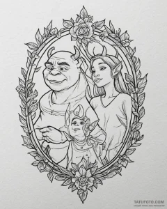 Eskizto, tattoo sketch, shrek and fiona fairy... - эскиз тату (№1753409266_0, 25.07.2025 02:07) — Tatufoto.com