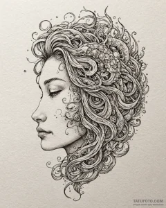 Tattoo sketch, luca’s human face transitionin... - эскиз тату (№1753411722_0, 25.07.2025 02:48) — Tatufoto.com