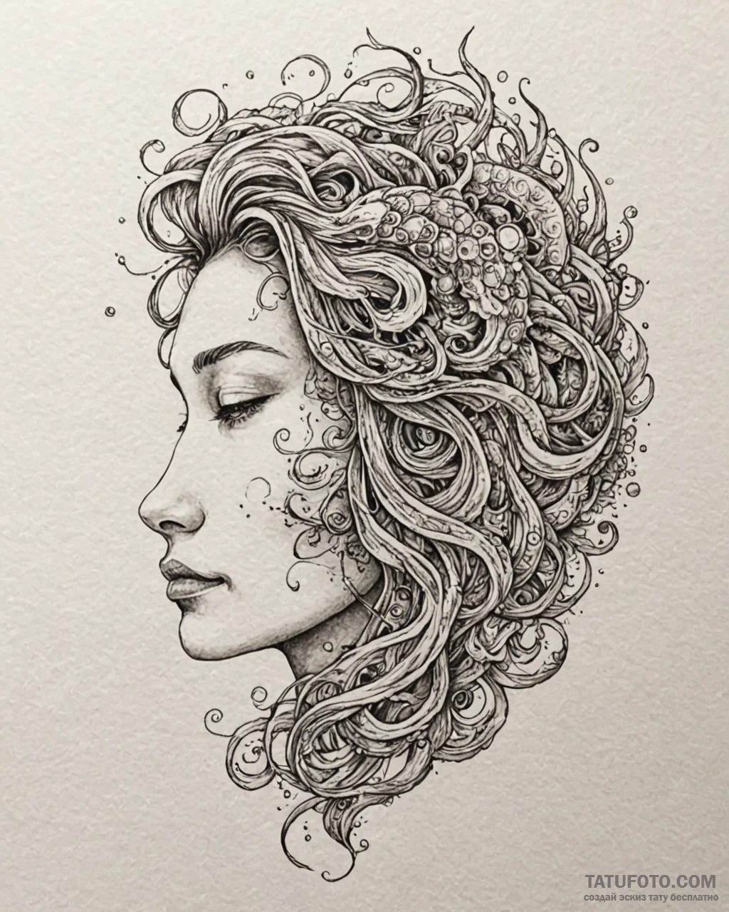 Tattoo sketch, luca’s human face transitionin... - эскиз тату (№1753411722_0, 25.07.2025 02:48) — Tatufoto.com