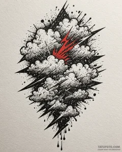 Tat tattoo sketch, storm clouds swirling with... - эскиз тату (№1753412751_0, 25.07.2025 03:05) — Tatufoto.com