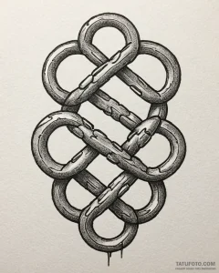Tattoo sketch, linked chains forming infinity... - эскиз тату (№1753415822_0, 25.07.2025 03:57) — Tatufoto.com
