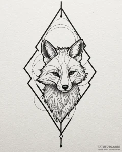 Tat tattoo sketch, abstract abstract fox silh... - эскиз тату (№1753416642_0, 25.07.2025 04:10) — Tatufoto.com