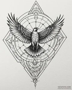 Tattoo sketch, sparrowhawk with black cloak f... - эскиз тату (№1753418894_0, 25.07.2025 04:48) — Tatufoto.com