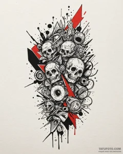 косплеер, tattoo flash sheet design, on a cle... - эскиз тату (№1753419712_0, 25.07.2025 05:01) — Tatufoto.com