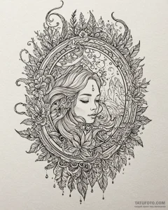 Tat tattoo sketch, macha surrounded by mist a... - эскиз тату (№1753420941_0, 25.07.2025 05:22) — Tatufoto.com