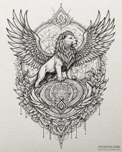 Tat tattoo sketch, griffin with eagle wings a... - эскиз тату (№1753427086_0, 25.07.2025 07:04) — Tatufoto.com