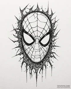 Tat tattoo sketch, spider-man mask shattered... - эскиз тату (№1753428108_0, 25.07.2025 07:21) — Tatufoto.com
