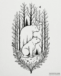 Eskizto, tattoo sketch, shrek’s silhouette wi... - эскиз тату (№1753430585_0, 25.07.2025 08:03) — Tatufoto.com