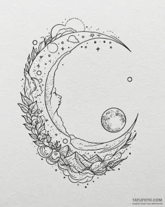 Tat tattoo sketch, dreamer gazing at stars wi... - эскиз тату (№1753437541_0, 25.07.2025 09:59) — Tatufoto.com