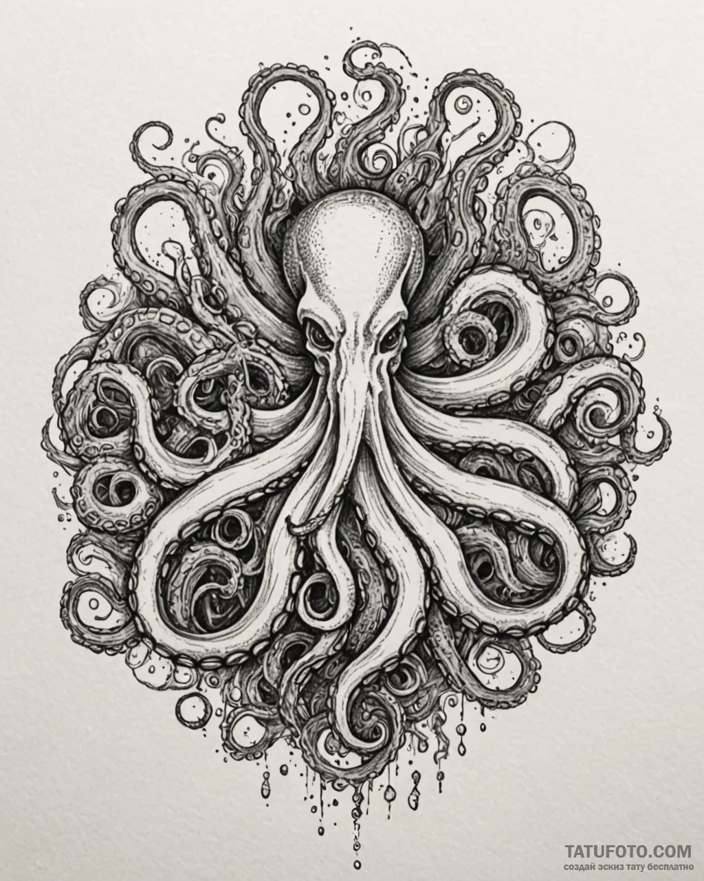 Tattoo sketch, ancient octopus wrapping tenta... - эскиз тату (№1753438579_0, 25.07.2025 10:16) — Tatufoto.com