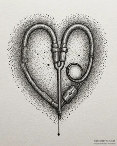 Tat tattoo sketch, doctor’s stethoscope formi... - эскиз тату (№1753438786_0, 25.07.2025 10:19) — Tatufoto.com