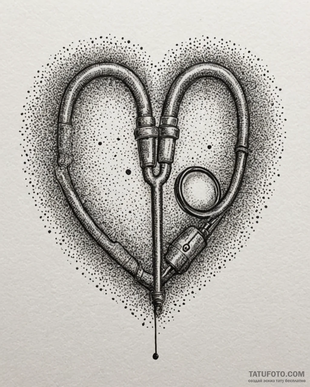 Tat tattoo sketch, doctor’s stethoscope formi... - эскиз тату (№1753438786_0, 25.07.2025 10:19) — Tatufoto.com