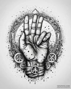 Tat tattoo sketch, activist’s raised fist sur... - эскиз тату (№1753441590_0, 25.07.2025 11:06) — Tatufoto.com