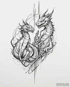 Tattoo sketch, mushu and cricket sidekick tog... - эскиз тату (№1753442275_0, 25.07.2025 11:17) — Tatufoto.com