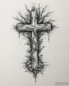 Tat tattoo sketch, sprawling oak roots breaki... - эскиз тату (№1753444681_0, 25.07.2025 11:58) — Tatufoto.com