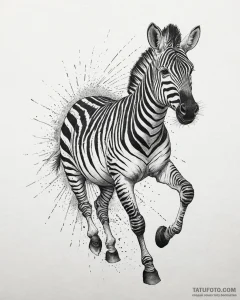 Eskizto, tattoo sketch, marty the zebra runni... - эскиз тату (№1753445489_0, 25.07.2025 12:11) — Tatufoto.com