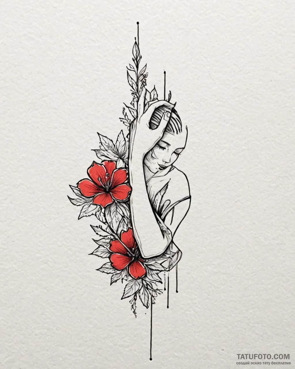 Tat tattoo sketch, manolo’s silhouette with f... - эскиз тату (№1753446078_0, 25.07.2025 12:21) — Tatufoto.com