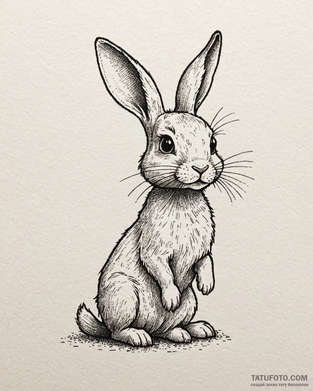 Tattoo sketch, thumper the rabbit with playfu... - эскиз тату (№1753446484_0, 25.07.2025 12:28) — Tatufoto.com