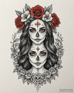 Tat tattoo sketch, maria, the book of life (2... - эскиз тату (№1753447892_0, 25.07.2025 12:51) — Tatufoto.com