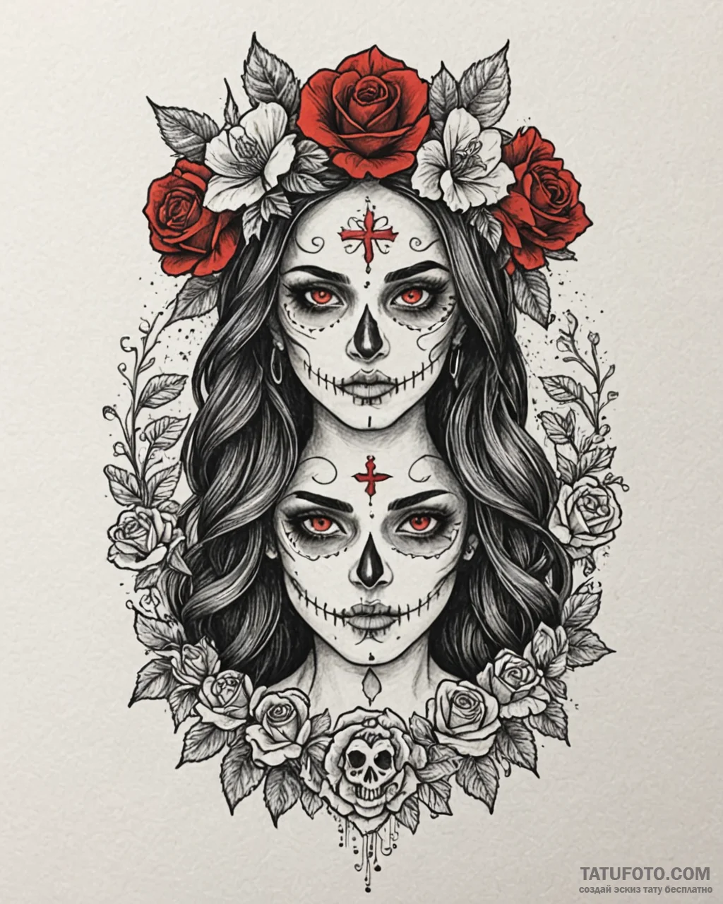 Tat tattoo sketch, maria, the book of life (2... - эскиз тату (№1753447892_0, 25.07.2025 12:51) — Tatufoto.com