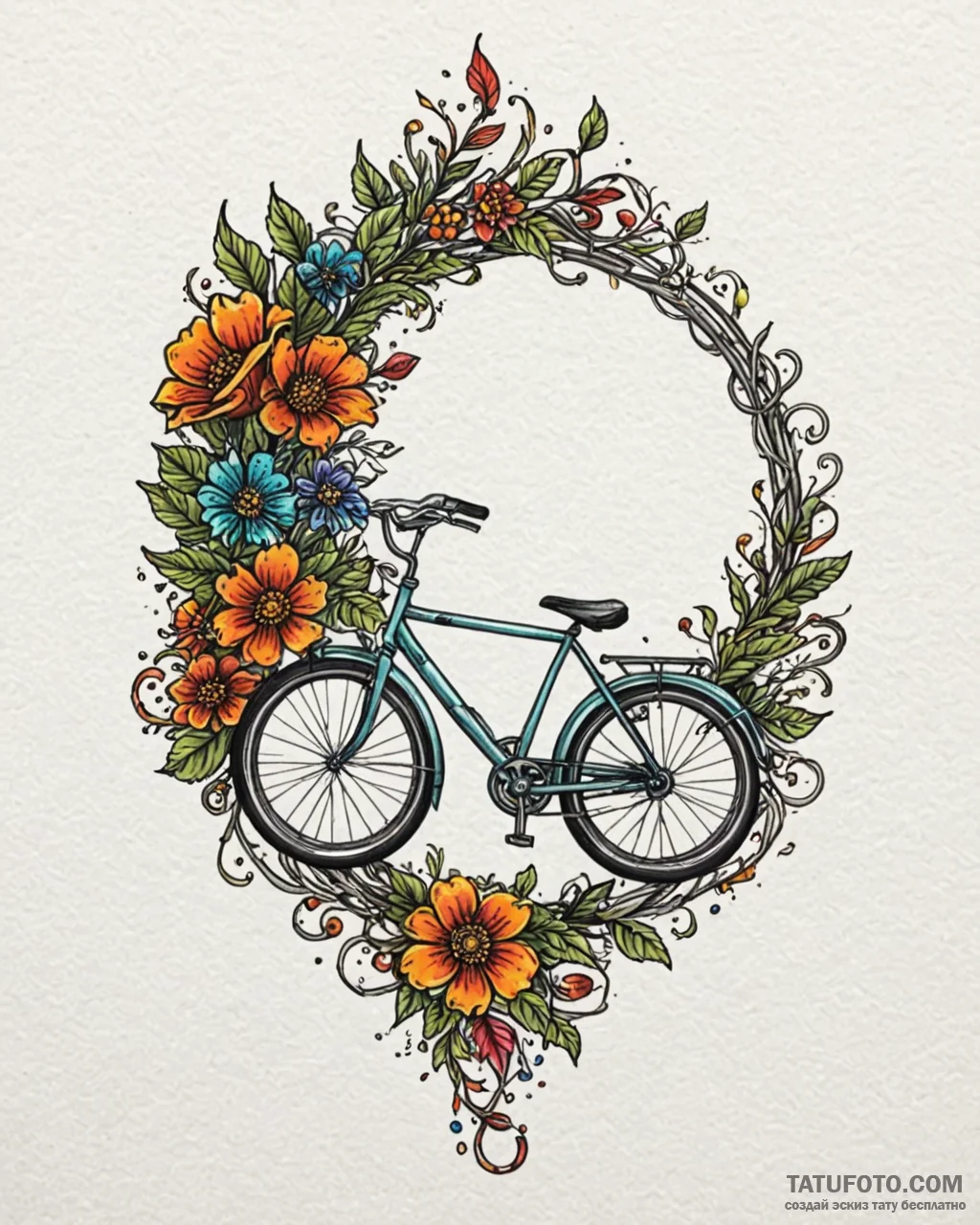 Tat tattoo sketch, cyclist’s bike chain formi... - эскиз тату (№1753448684_0, 25.07.2025 13:04) — Tatufoto.com