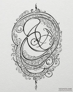 Tat tattoo sketch, swirling magical glyphs an... - эскиз тату (№1753451460_0, 25.07.2025 13:51) — Tatufoto.com