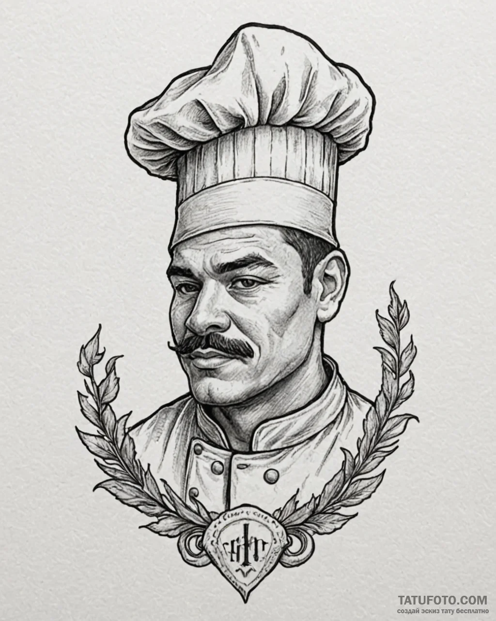 Eskizto, tattoo sketch, remy chef hat close-u... - эскиз тату (№1753451852_0, 25.07.2025 13:57) — Tatufoto.com