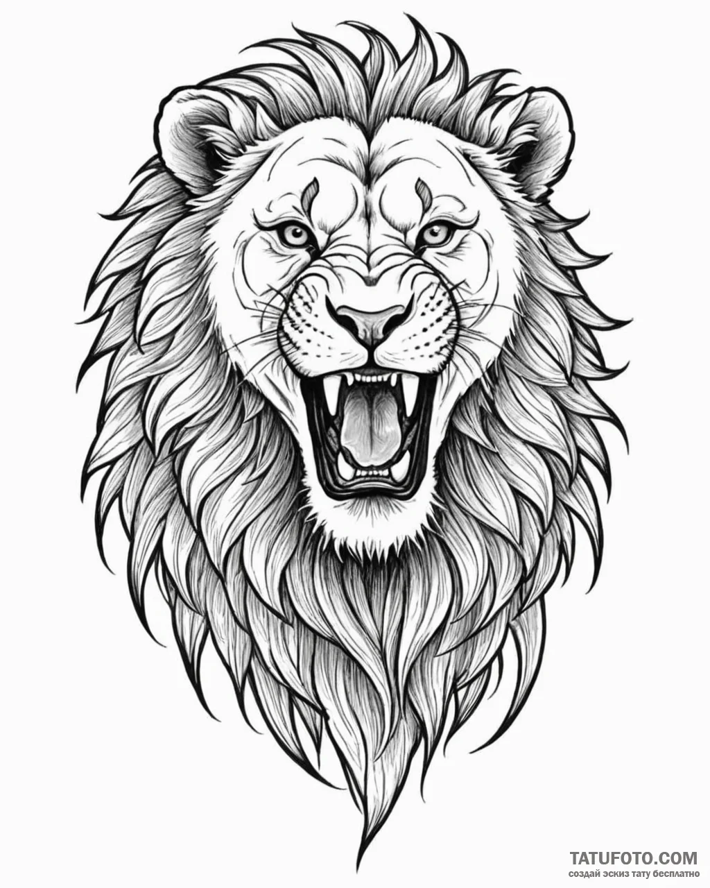 Eskizto, tattoo sketch, alex the lion roaring... - эскиз тату (№1753452647_0, 25.07.2025 14:10) — Tatufoto.com