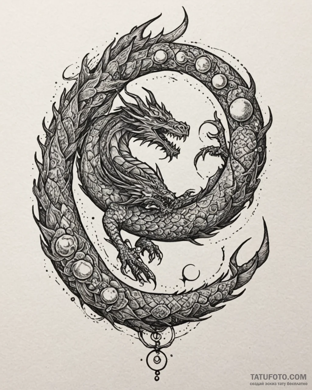 Tat tattoo sketch, dragon form nimona coiled... - эскиз тату (№1753452844_0, 25.07.2025 14:14) — Tatufoto.com