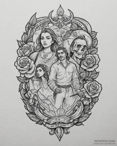 Tattoo sketch, road to el dorado miguel and t... - эскиз тату (№1753453041_0, 25.07.2025 14:17) — Tatufoto.com